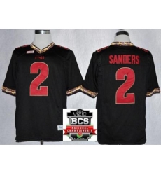 Florida State Seminoles (FSU) 2 Deion Sanders Black College Football NCAA Jerseys 2014 Vizio BCS National Championship Game Patch