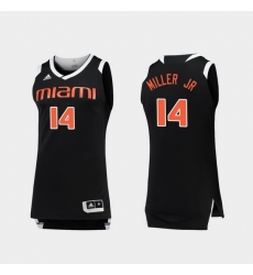 Men Miami Hurricanes Rodney Miller Jr. Black White Chase College Basketball Jersey