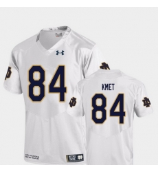 Men Notre Dame Fighting Irish Cole Kmet 84 White College Football Replica Jersey