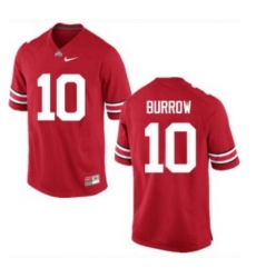 Men Ohio State Buckeyes 10 Joe Burrow Red College Football Jersey