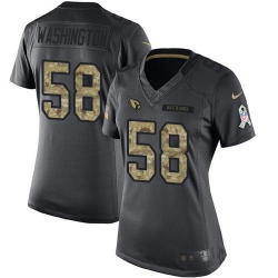 Nike Cardinals #58 Daryl Washington Black Womens Stitched NFL Limited 2016 Salute to Service Jersey