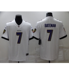 Men Baltimore Ravens 7 Rashod Bateman White Vapor Untouchable Limited Stitched jersey