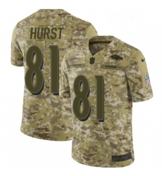 Mens Nike Baltimore Ravens 81 Hayden Hurst Limited Camo 2018 Salute to Service NFL Jersey