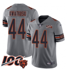 Men Chicago Bears 44 Nick Kwiatkoski Limited Silver Inverted Legend 100th Season Football Jersey