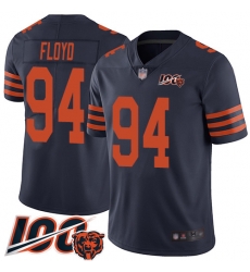 Men Chicago Bears 94 Leonard Floyd Limited Navy Blue Rush Vapor Untouchable 100th Season Football Jersey