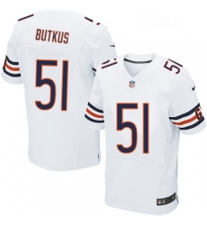 Mens Nike Chicago Bears 51 Dick Butkus Elite White NFL Jersey