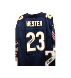 Nike Chicago Bears 23 Devin Hester Blue Elite Signed NFL Jersey