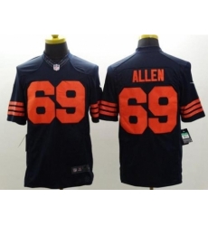 Nike Chicago Bears 69 Jared Allen Blue Limited Orange Number NFL Jersey