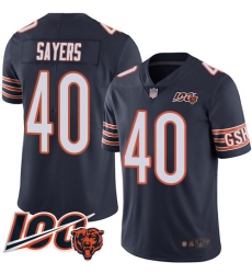 Youth Chicago Bears 40 Gale Sayers Navy Blue Team Color 100th Season Limited Football Jersey