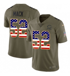 Youth Nike Chicago Bears 52 Khalil Mack Limited Olive USA Flag 2017 Salute to Service NFL Jersey