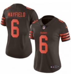 Womens Nike Cleveland Browns 6 Baker Mayfield Limited Brown Rush Vapor Untouchable NFL Jersey