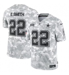 Men Dallas Cowboys 22 Emmitt Smith 2024 Arctic Camo Salute To Service Limited Stitched Football Jersey