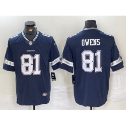Men Dallas Cowboys 81 Terrell Owens Navy Vapor Untouchable Limited Stitched Football Jersey