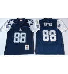 Men Dallas Cowboys 88 Michael Irvin Navy Thanksgiving M&N Throwback Jersey