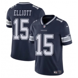 Youth Dallas Cowboys 15 Ezekiel Elliott Navy Vapor Untouchable Limited Stitched Football Jersey
