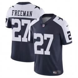 Youth Dallas Cowboys 27 Royce Freeman Navy White Thnaksgiving Vapor Untouchable Limited Stitched Football Jersey