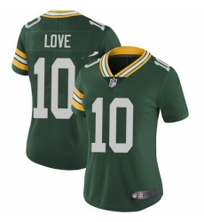 Women Green Bay Packers 10 Jordan Love Green Limited Team Color Vapor Untouchable Jersey