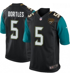 Men Nike Jacksonville Jaguars 5 Blake Bortles Game Black Alternate NFL Jersey