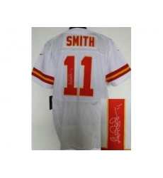 Nike Kansas City Chiefs 11 Alex Smith White Elite Signed NFL Jersey