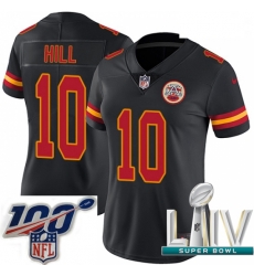 2020 Super Bowl LIV Women Nike Kansas City Chiefs #10 Tyreek Hill Limited Black Rush Vapor Untouchable NFL Jersey