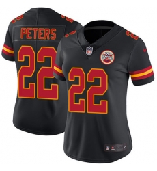 Nike Chiefs #22 Marcus Peters Black Womens Stitched NFL Limited Rush Jersey