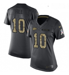 Womens Nike Kansas City Chiefs 10 Tyreek Hill Limited Black 2016 Salute to Service NFL Jersey