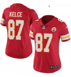 Womens Nike Kansas City Chiefs 87 Travis Kelce Red Team Color Vapor Untouchable Limited Player NFL Jersey