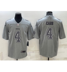 Men Las Vegas Raiders 4 Derek Carr Grey Atmosphere Fashion Stitched Jersey