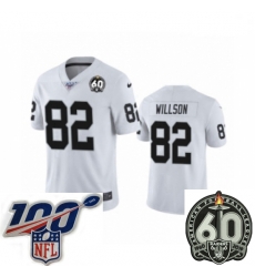 Men Oakland Raiders #82 Luke Willson White 60th Anniversary Vapor Untouchable Limited Player 100th Season Football Jersey