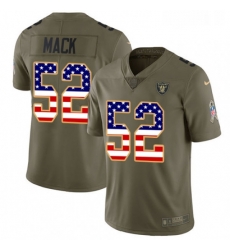 Mens Nike Oakland Raiders 52 Khalil Mack Limited OliveUSA Flag 2017 Salute to Service NFL Jersey