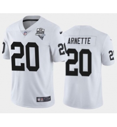 Men's Oakland Raiders White #20 Damon Arnette 2020 Inaugural Season Vapor Limited Stitched NFL Jersey