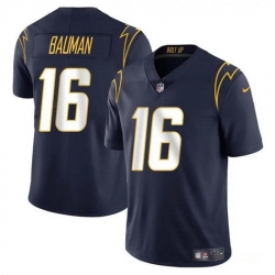 Men Los Angeles Chargers 16 Casey Bauman Navy 2024 Vapor Limited Stitched Football Jersey