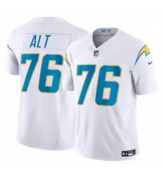 Men Los Angeles Chargers 76 Joe Alt White 2024 Draft F U S E  Vapor Limited Stitched Football Jersey