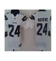 Nike Women San Diego Chargers #24 Ryan Mathews White Jerseys