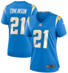 Women Los Angeles Chargers LaDainian Tomlinson Powder Blue 2020 Vapor Limited Jersey