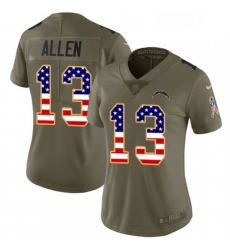 Womens Nike Los Angeles Chargers 13 Keenan Allen Limited OliveUSA Flag 2017 Salute to Service NFL Jersey