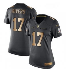 Womens Nike Los Angeles Chargers 17 Philip Rivers Limited BlackGold Salute to Service NFL Jersey