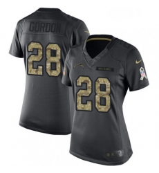 Womens Nike Los Angeles Chargers 28 Melvin Gordon Limited Black 2016 Salute to Service NFL Jersey