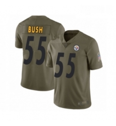 Mens Pittsburgh Steelers 55 Devin Bush Limited Olive 2017 Salute to Service Football Jersey