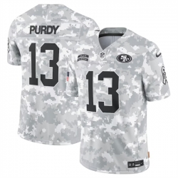 Men San Francisco 49ers 13 Brock Purdy 2024 Arctic Camo Salute To Service Limited Stitched Football Jersey