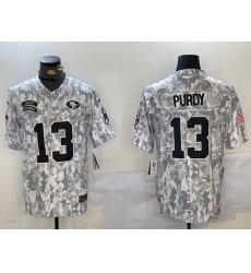 Men San Francisco 49ers 13 Brock Purdy 2024 F U S E Arctic Camo Salute To Service Limited Stitched Football Jersey