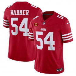 Men San Francisco 49ers 54 Fred Warner Red 2024 F U S E  With 4 Star C Patch Vapor Untouchable Limited Stitched Football Jersey