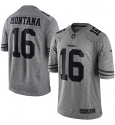 Mens Nike San Francisco 49ers 16 Joe Montana Limited Gray Gridiron NFL Jersey