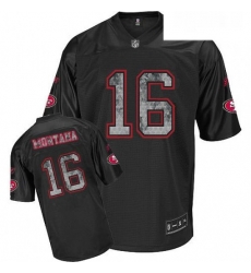 Reebok San Francisco 49ers 16 Joe Montana Premier EQT Sideline Black United Throwback NFL Jersey