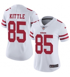 Women Nike San Francisco 49ers 85 George Kittle White Vapor Untouchable Limited NFL Jersey