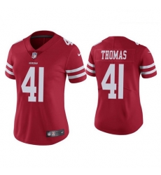 Women San Francisco 49ers 41 Ambry Thomas Red  Jersey