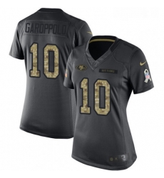 Womens Nike San Francisco 49ers 10 Jimmy Garoppolo Limited Black 2016 Salute to Service NFL Jersey