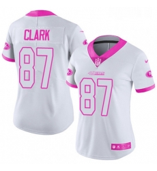 Womens Nike San Francisco 49ers 87 Dwight Clark Limited WhitePink Rush Fashion NFL Jersey