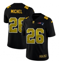 New England Patriots 26 Sony Michel Men Black Nike Golden Sequin Vapor Limited NFL Jersey