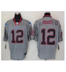 Nike New England Patriots 12 Tom Brady Grey Elite Lights Out NFL Jersey